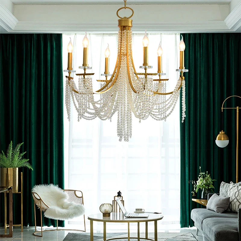 Afralia™ LED Lustres Hanging Lamps: Classical Vintage Chandeliers for Home Decoration
