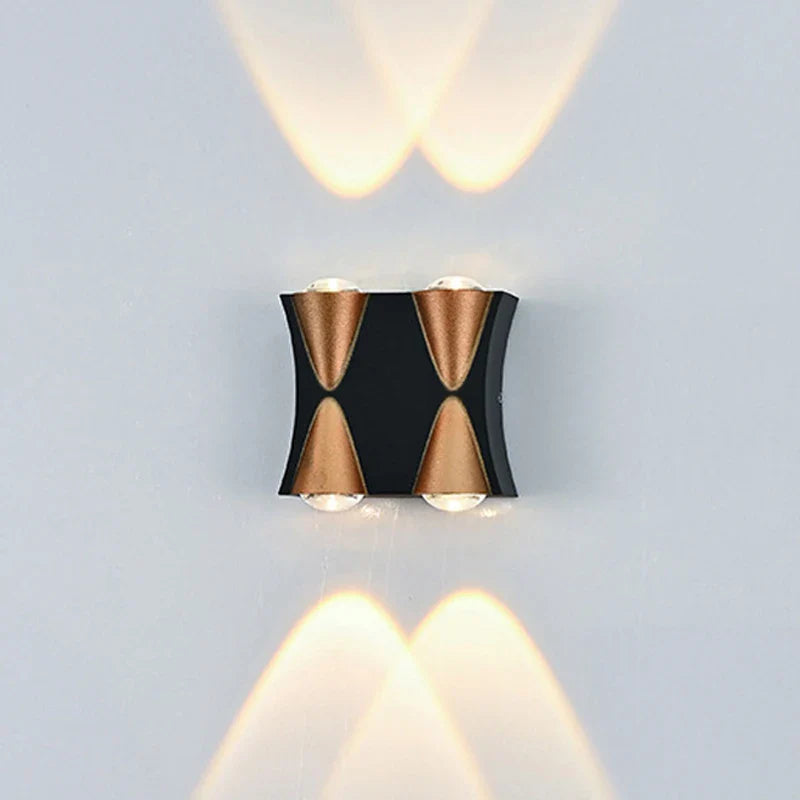 Afralia™ Matte Black Gold LED Wall Light Sconce for Home Decor, Living Room, Bedside, Garden, 4W