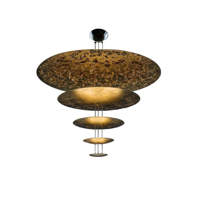 Afralia™ Gold Foil Pendant LED Chandelier, Modern Italian Design for Villas