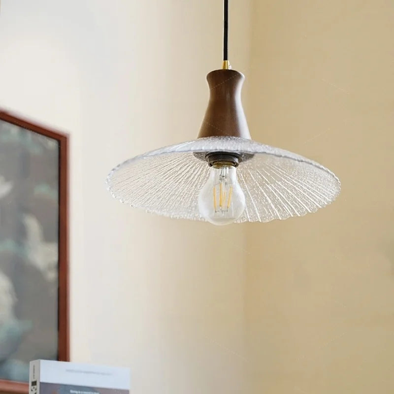 Afralia™ Glass & Wood LED Pendant Lights for Home Decor & Restaurant Lighting