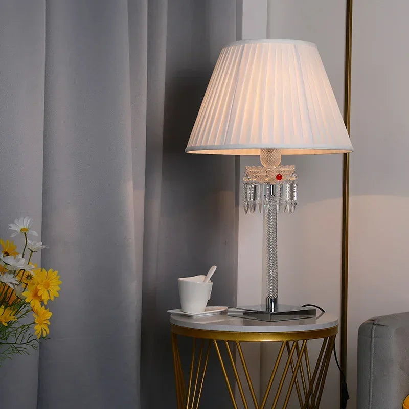 Crystal Table Lamp for Bedroom by Afralia™ - Luxury Design for Home Decor