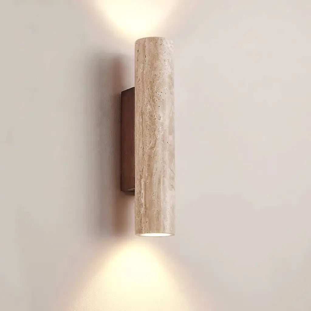 Afralia™ Travertine Natural Stone Wall Sconce Light with E27 Bulb