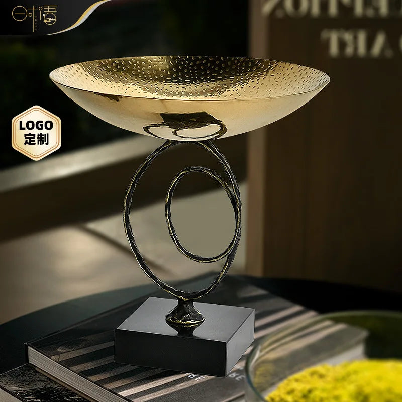 Afralia™ Gold Metal Fruit Bowl Tray for Modern Luxury Home Decor