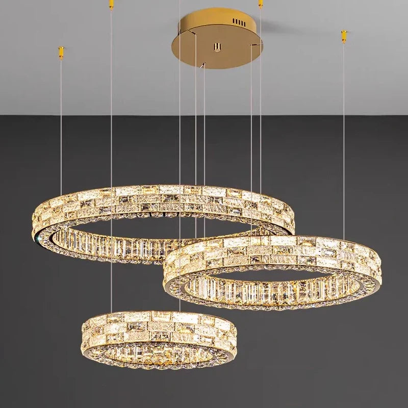 Afralia™ Crystal Chandeliers Led Lights Ceiling Lamp Suspension Chandelier Luxury Home Decor