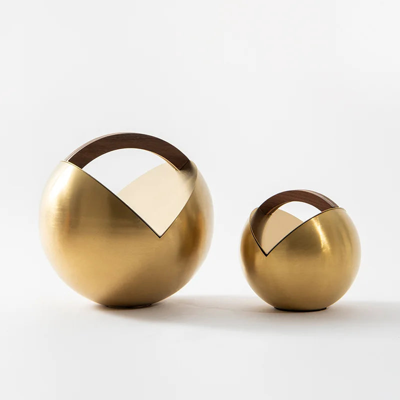 Afralia™ Geometric Metal Ball Ornament with Semi-circular Handle - Home Decoration Accessory