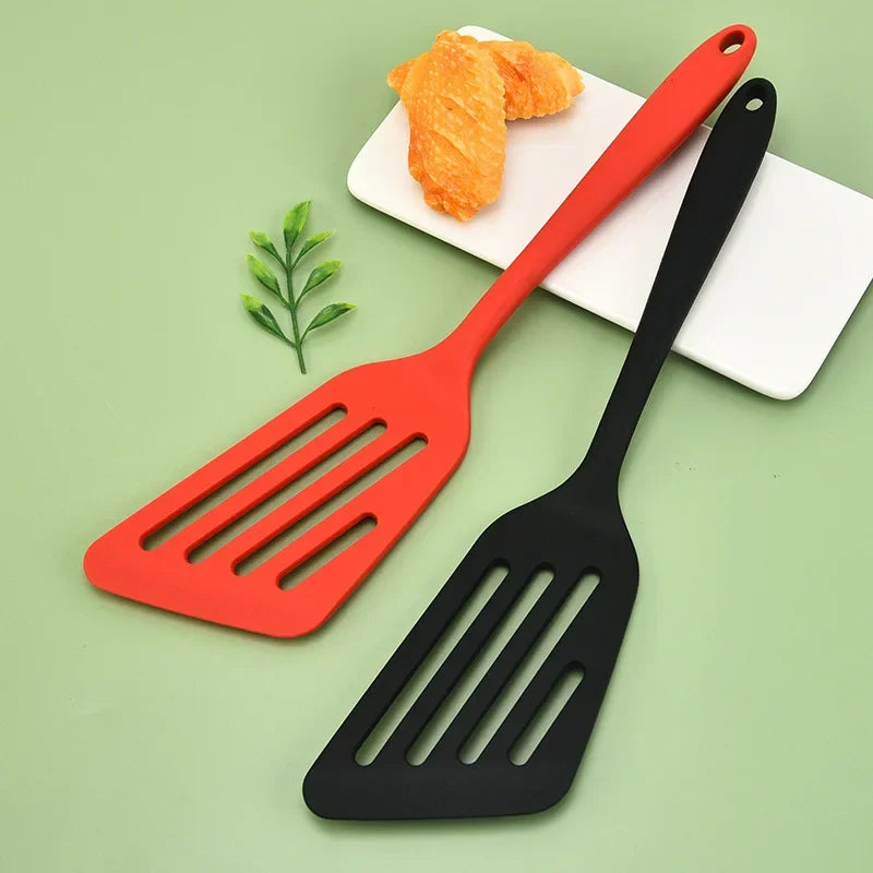 Afralia™ Silicone Oblique Spatula Slotted Scoop for Cooking & BBQ
