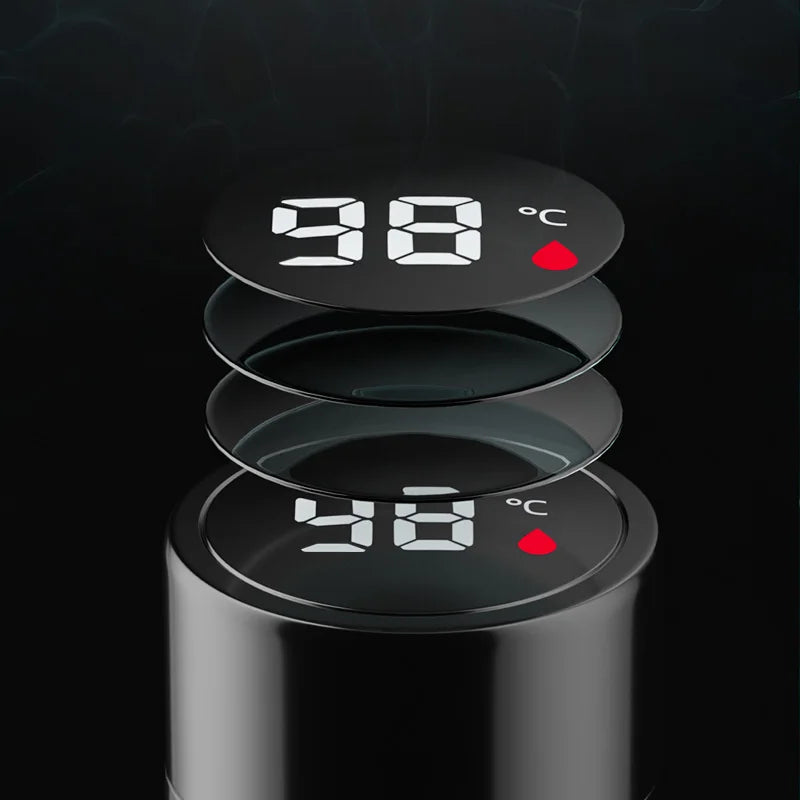 Afralia™ Smart Steel Vacuum Cup | One Touch Display | Keep Drinks Hot/Cold