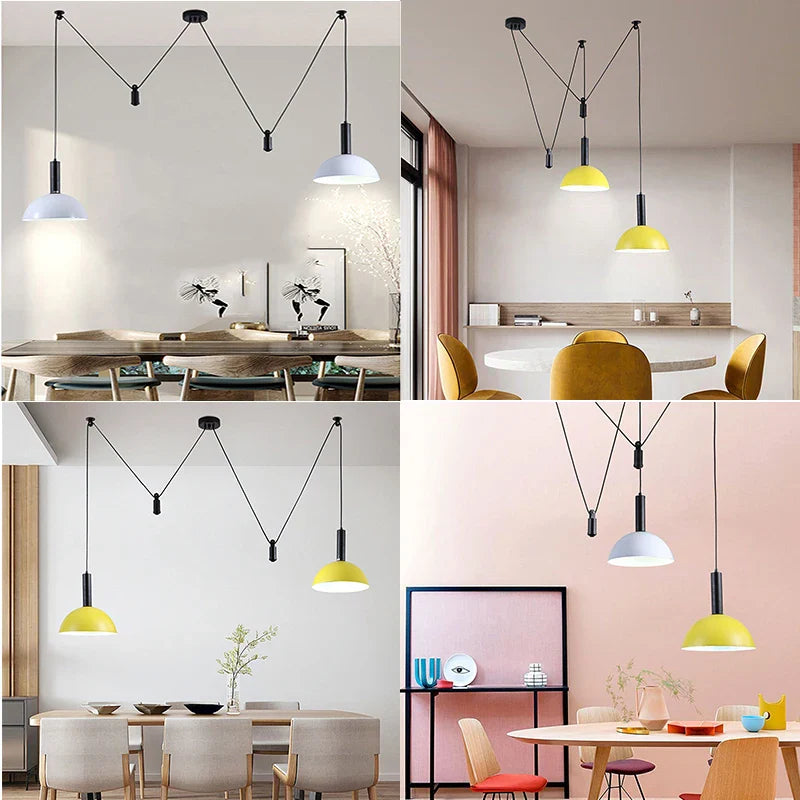 Afralia™ Nordic Pulley LED Pendant Lights for Dining Room Kitchen Island