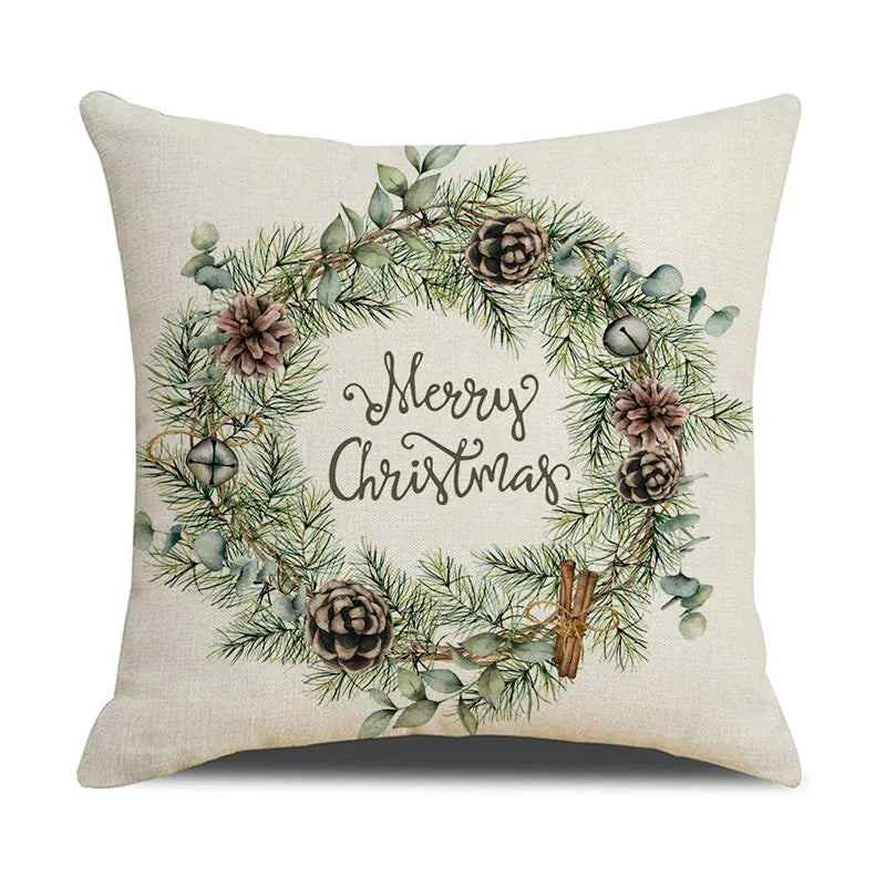 Afralia™ Cartoon Birds Christmas Pillowcase 45X45cm - Linen Sofa Cushion Cover