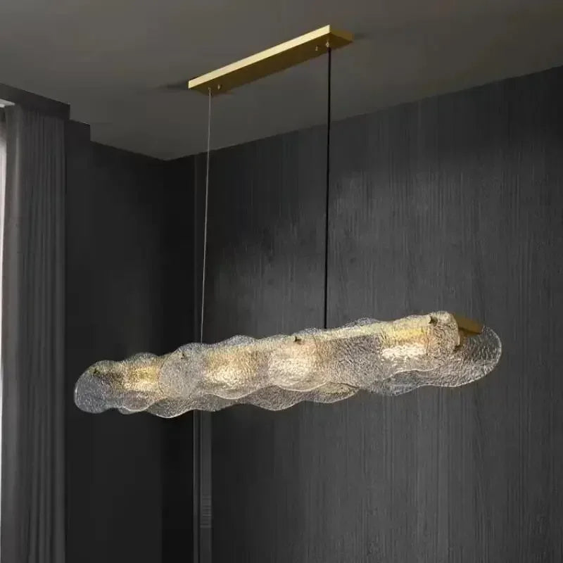 Afralia™ Water Ripple Glass Dining Chandelier: Modern Luxury LED Chandelier for Dining Room