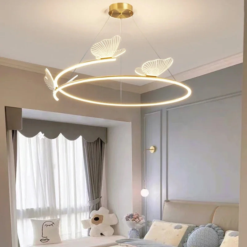 Afralia™ Butterfly Design Sense Ceiling Chandelier: Modern Minimalist Nordic Pendant Lamp for Home Decor