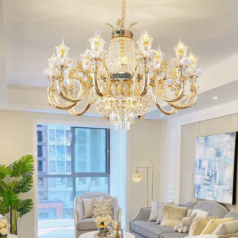 Afralia™ Crystal Dining Room Chandelier - Elegant Zinc Alloy Candle Lamp