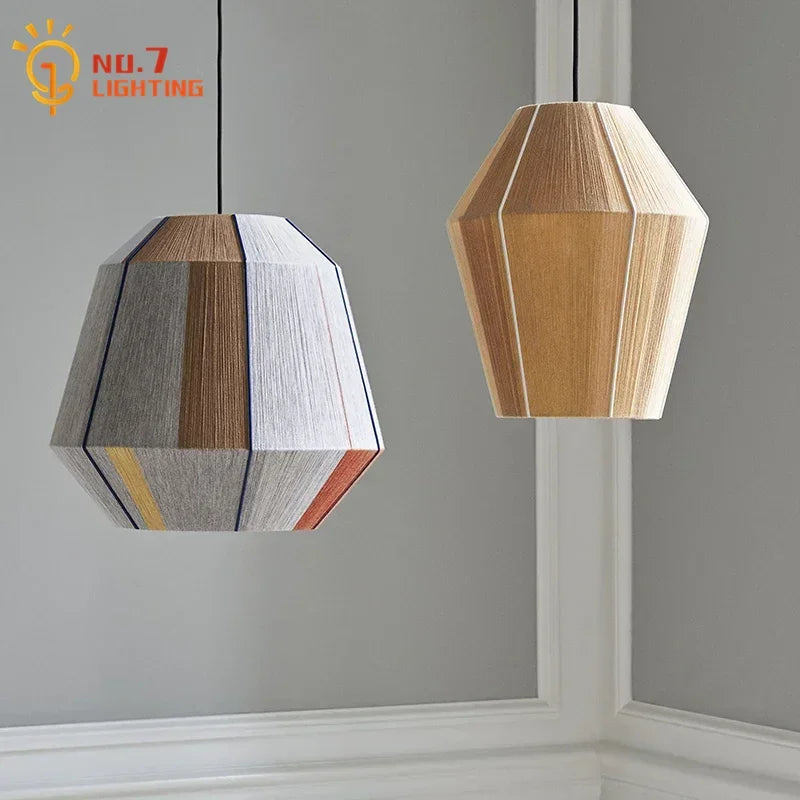 Afralia™ Japanese Hemp Rope Pendant Lights for Zen Art Living Room Decor