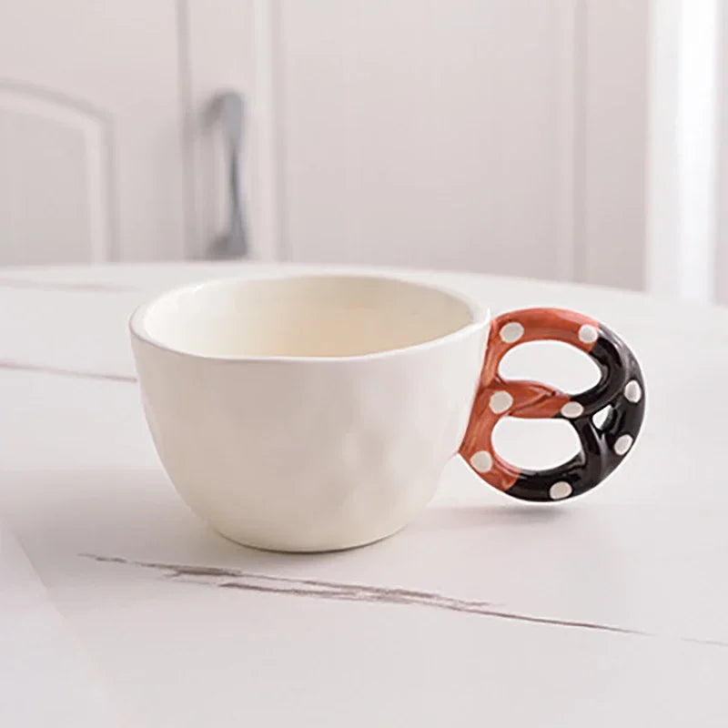 Afralia™ Alkali Water Biscuit Mug Set - Ceramic Tea & Coffee Cup for Dining Table