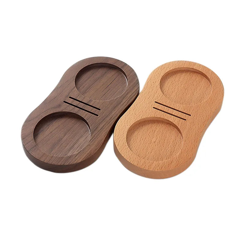 Afralia™ Espresso Tamper & Tamping Station | Wooden Base | 51/53/54/58mm | Espresso Accessories