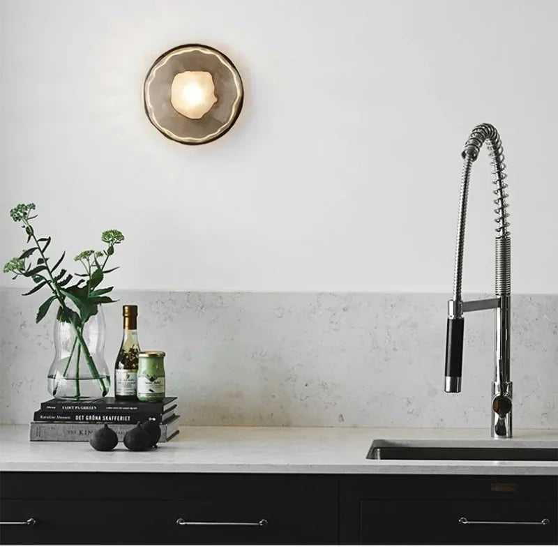 Afralia™ LED Glass Wall Sconce for Living Room Background Lighting