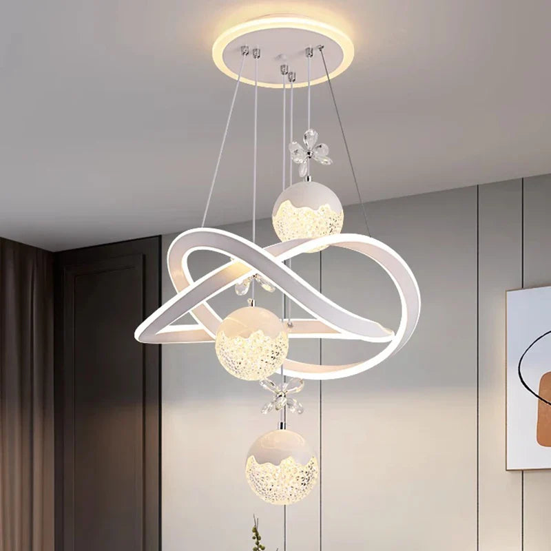 Afralia™ Modern Indoor Pendant Light Chandelier Ceiling Lamp LED Decor