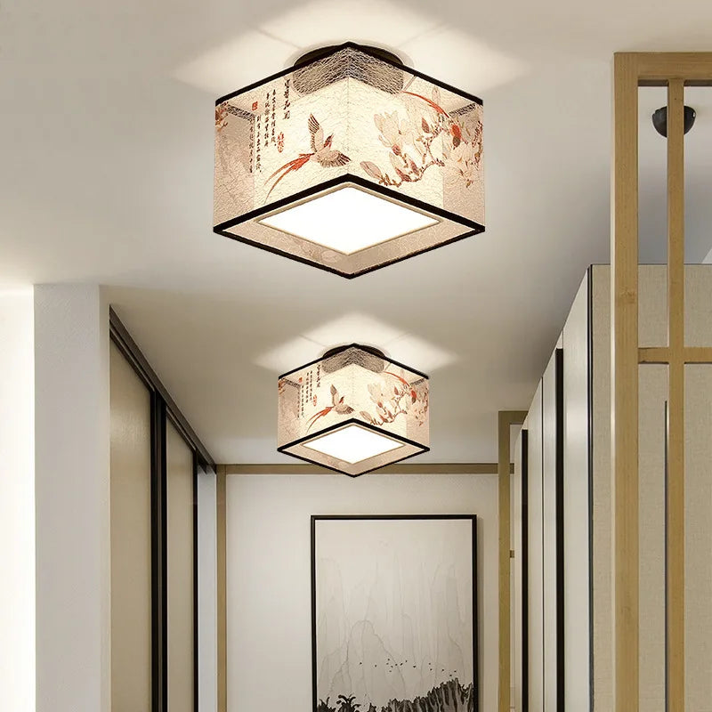 Afralia™ Chinese Style Ceiling Lamp, Creative Warm Light for Hotel Villa Corridors