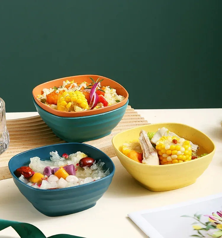 Afralia™ Wheat Straw Soup Ramen Bowls - Microwave Safe Tableware