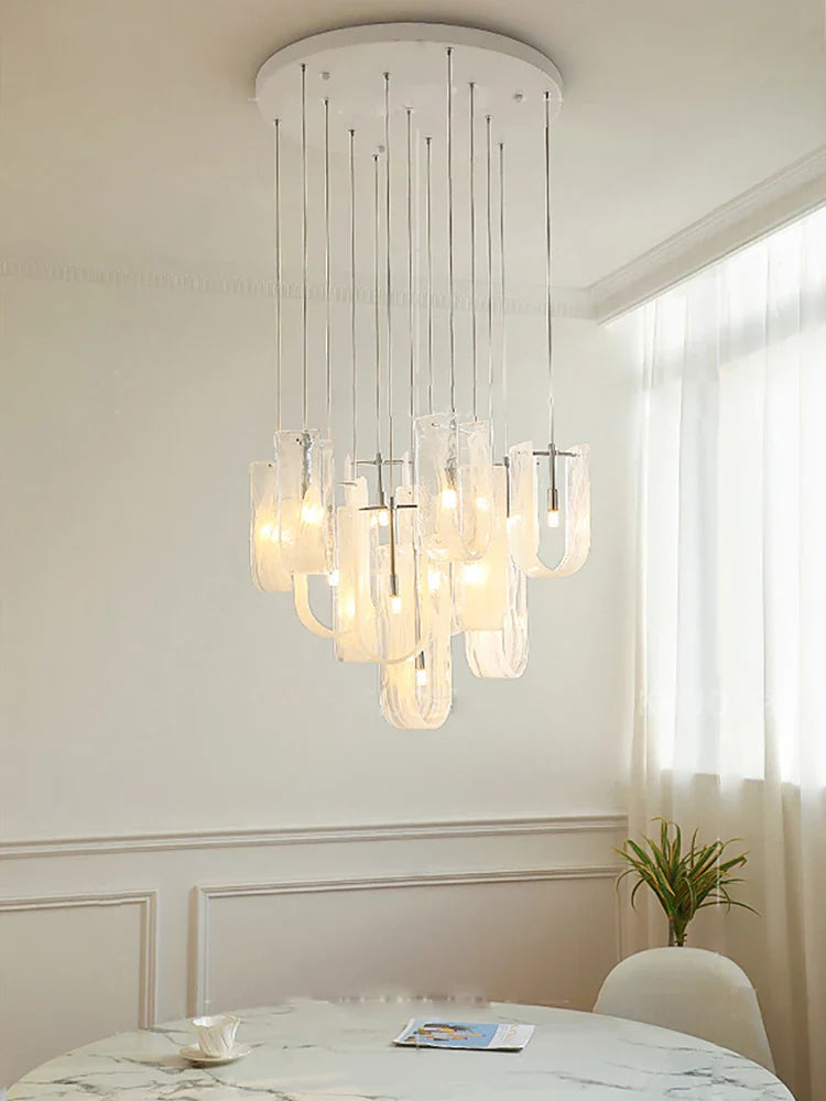 Afralia™ Mist Glass Chandelier: Modern Lighting for Living Room, Dining Table & Interior Ornament