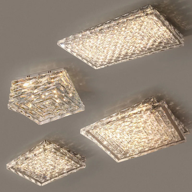 Afralia™ Crystal Ceiling Lamp: Modern Minimalist Indoor LED Lighting for Living Room, Dining & Bedroom