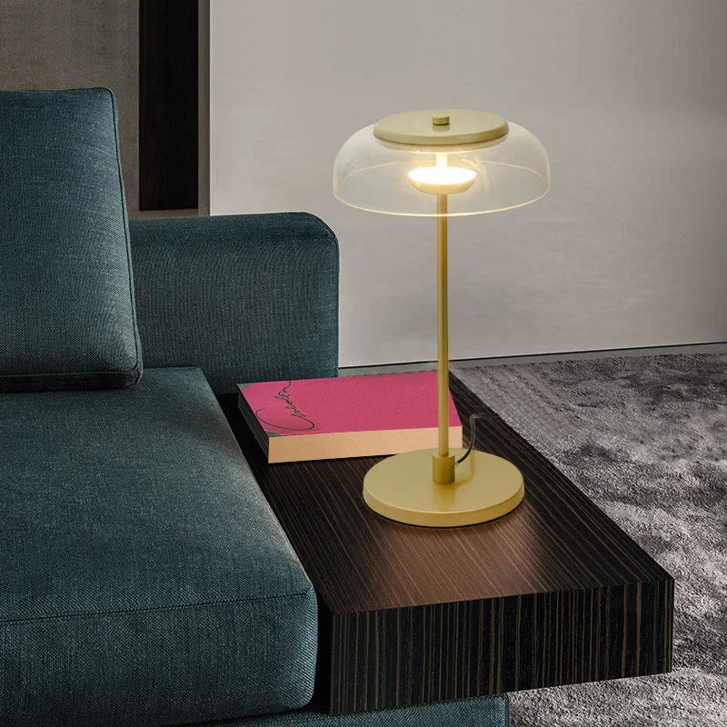 Afralia™ Nordic Designer Glass LED Table Lamp for Bedroom