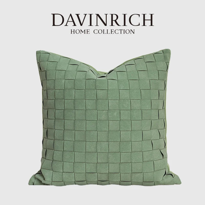 Afralia™ Morandi Green Suede Throw Pillow Cover 45x45cm Luxury Modern Nordic Home Decor