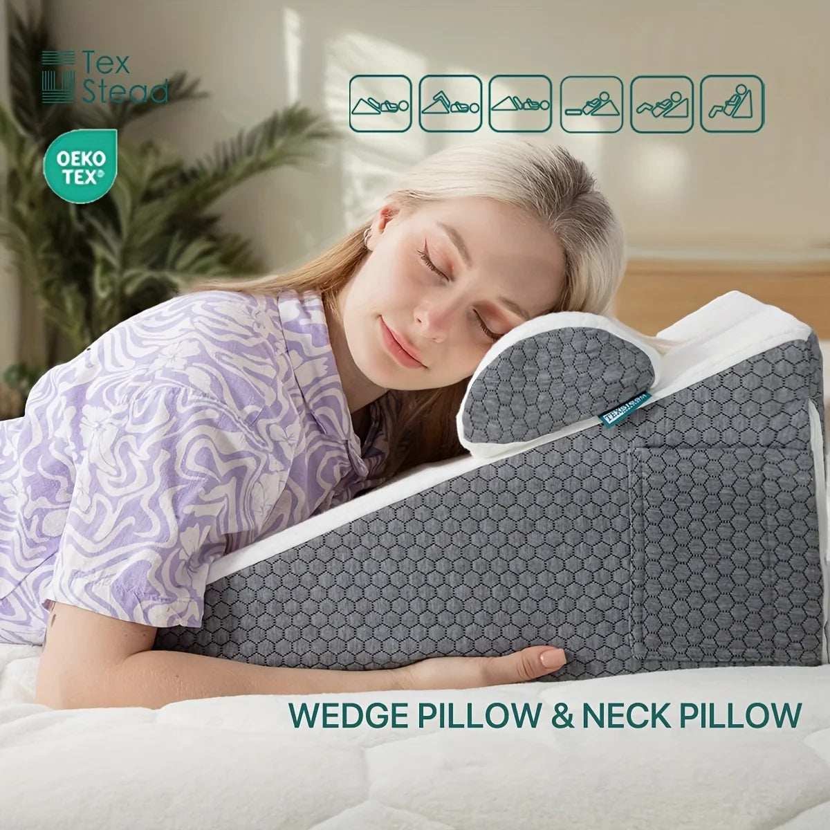 Afralia™ Memory Foam Wedge Pillow: Comfortable Sleep Support Triangle Pillow