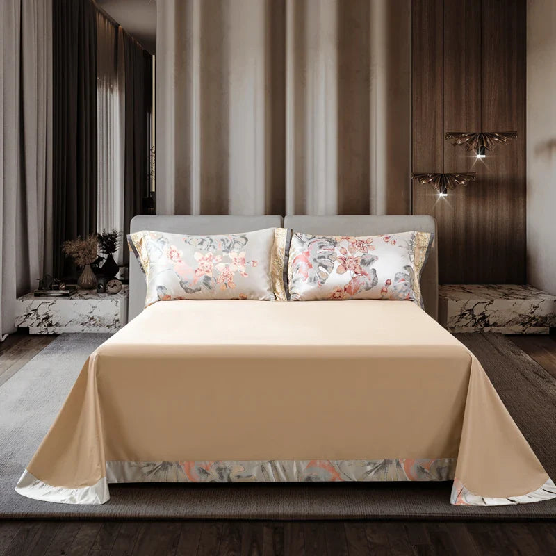 Afralia™ Silk Jacquard Egyptian Cotton Bedding Set - Queen/King Size Linens