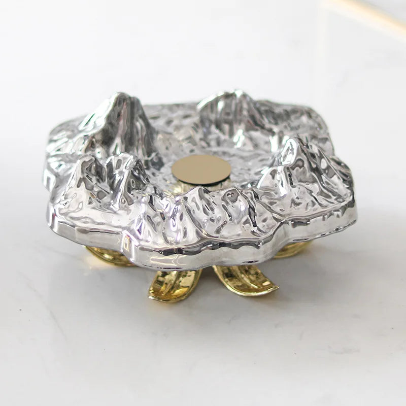 Afralia™ High-Leg Iceberg Tray Desktop Organizer Decor Ashtray Candy Plate