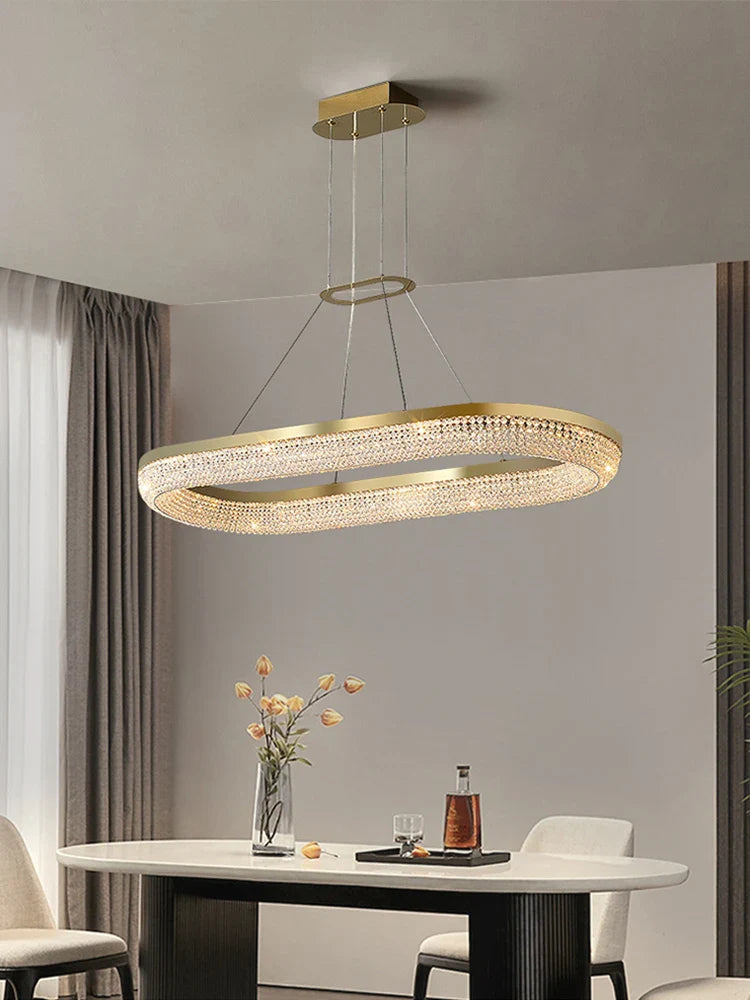 Afralia™ Luxury LED Ring Light Chandelier for Dining Room Décor