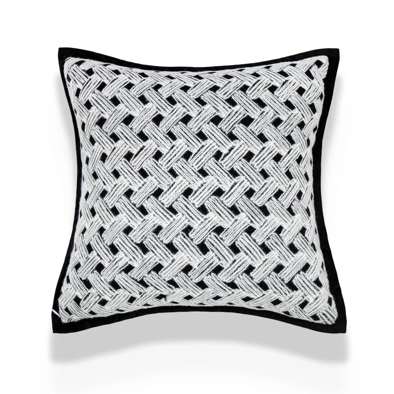 Afralia™ Nordic Velvet Line Print Plaid Cushion Cover 45x45cm Souk Throw Pillow Home Décor