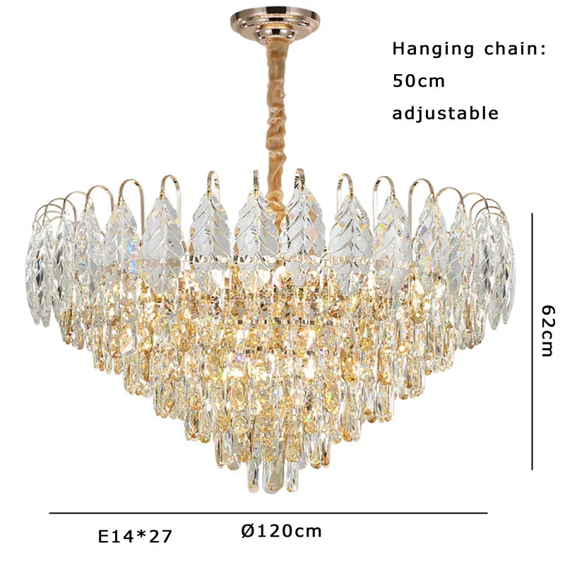 Afralia™ Brilliance Crystal Chandelier for Luxe Living & Dining Rooms.