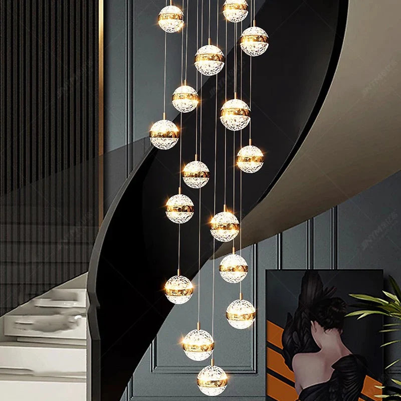 Afralia™ Nordic Stair Chandelier, Living Room Pendant Lights, Indoor Ceiling Light, Dining Room Lighting