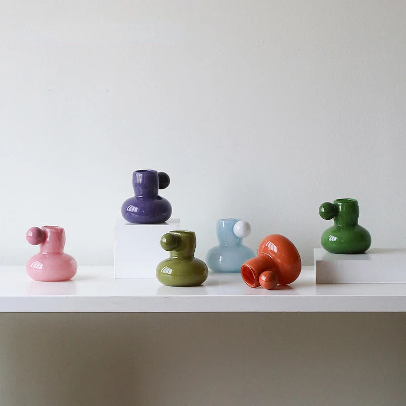 Afralia™ Cute Glass Ball Candle Holder Home Decor Aromatherapy Candelabrum