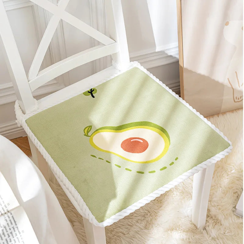 Afralia™ Milk Velvet Chair Cushion - Cozy Winter Seat Pad with Non-slip Strap