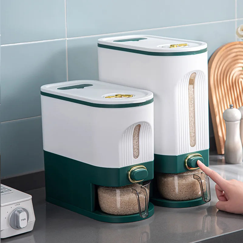 Afralia™ Large Capacity Rice Dispenser Kitchen Grain Container Moisture Proof Cereal Storage Box