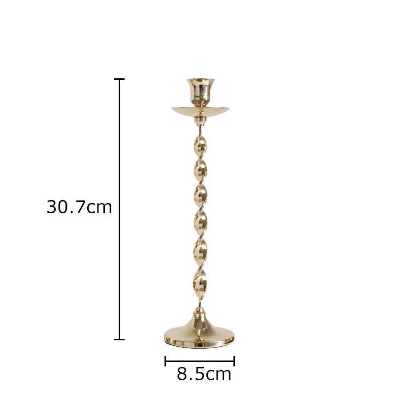 Afralia™ Golden Candlestick Holder Desk Ornament Home Aroma Container