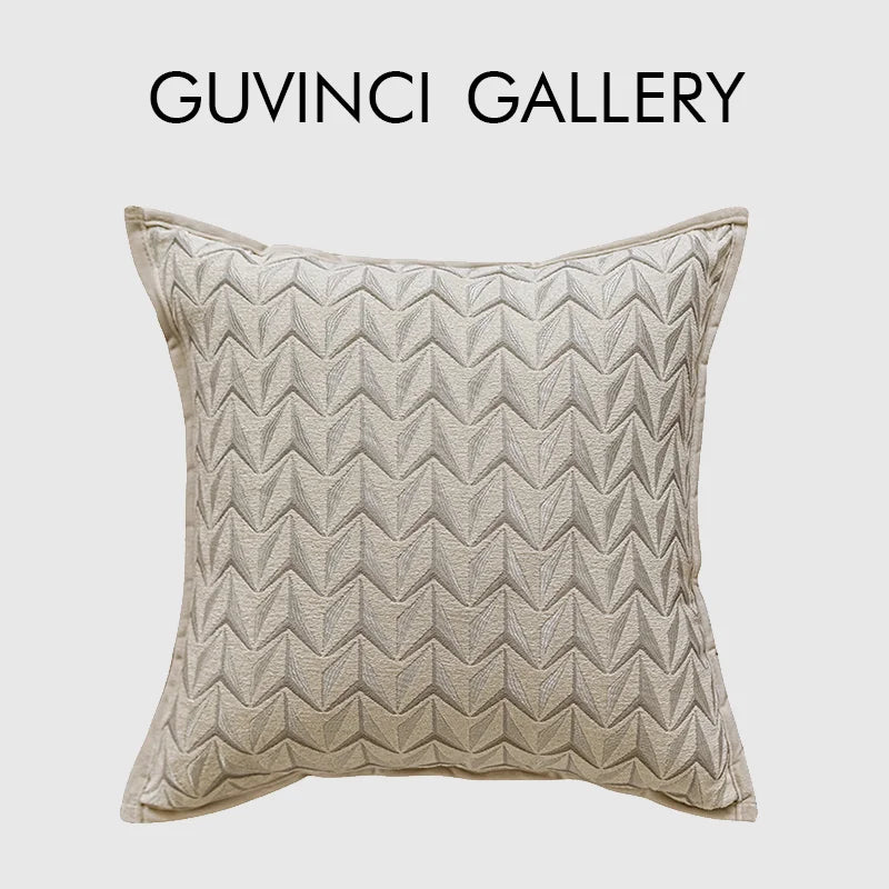 Afralia™ Chenille Triangle Embroidery Cushion Cover 45x45 - Modern French Chic Home Decor