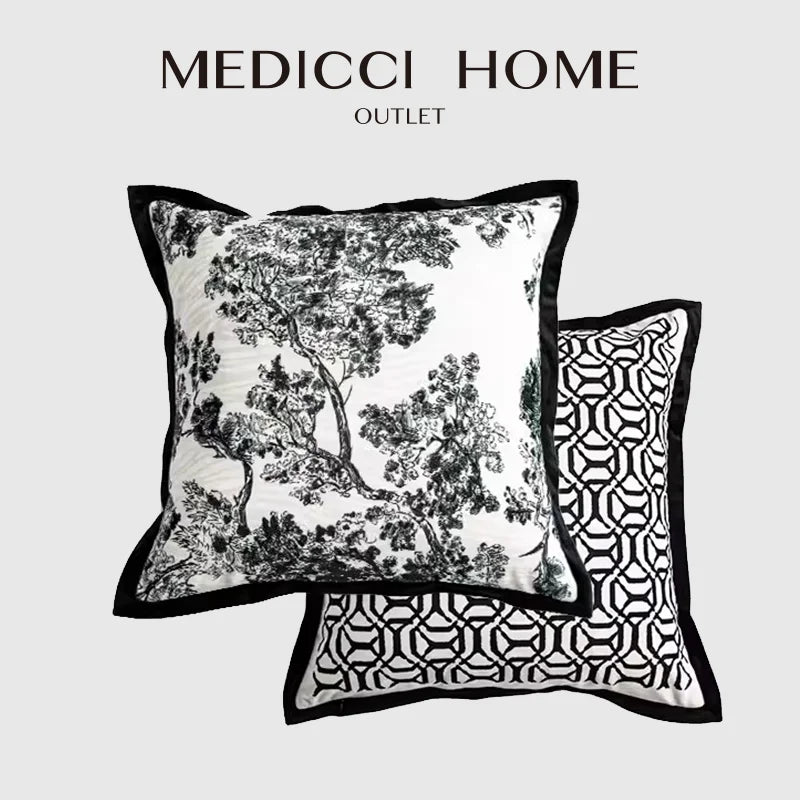 Afralia™ Wild Rose Toile De Jouy Decorative Pillow Covers 45x45cm