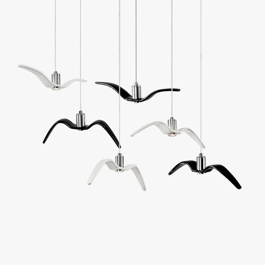 Afralia™ Seagull Resin LED Chandelier for Living Dining Room - Suspension Ceiling Light