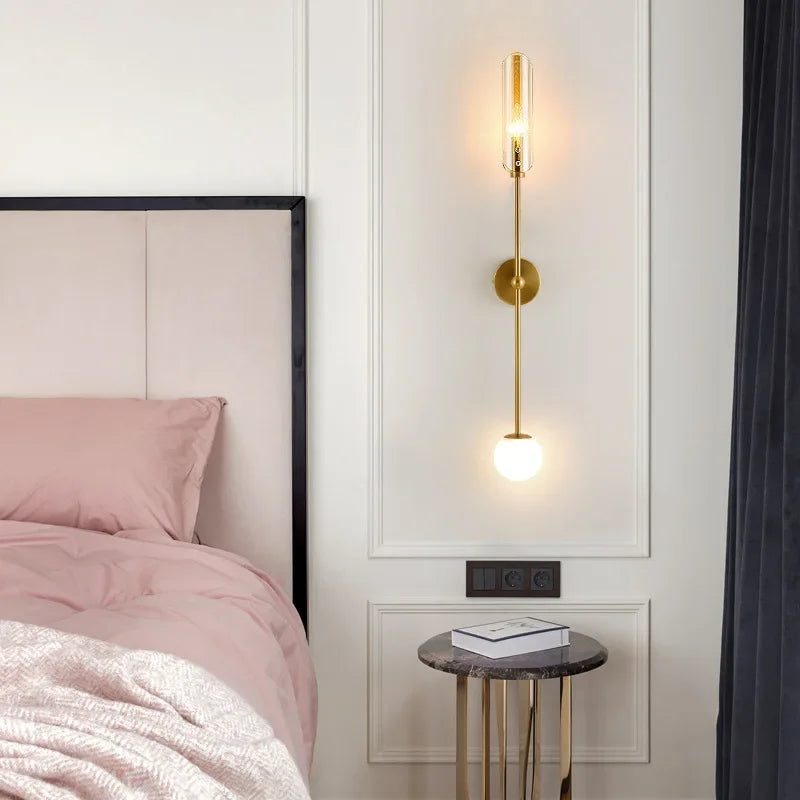 Afralia™ Modern Luxury Glass Wall Sconce Lamp for Living Room Bedroom Hotel Nordic LED Lighting