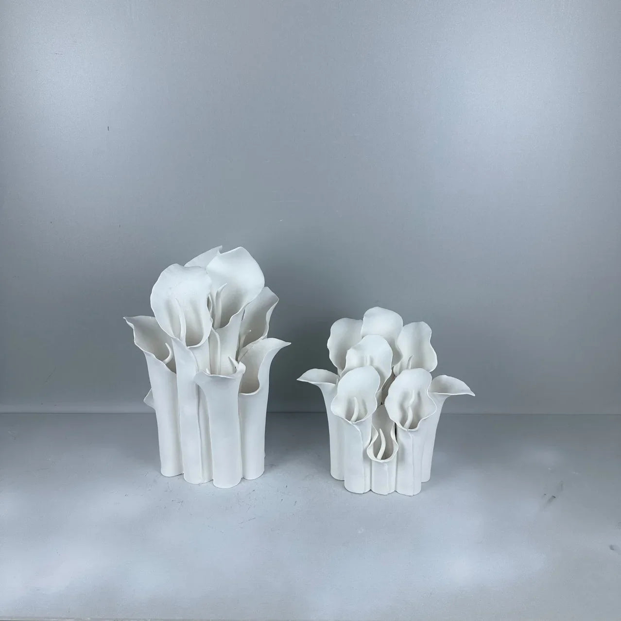 Afralia™ Pleated Petal Ceramic Flower Vase, Irregular Abstract Decor