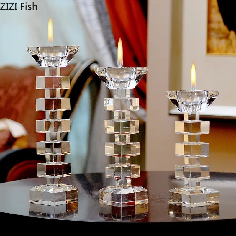 Afralia™ Crystal Candle Holder Desk Decoration Home Aroma Container