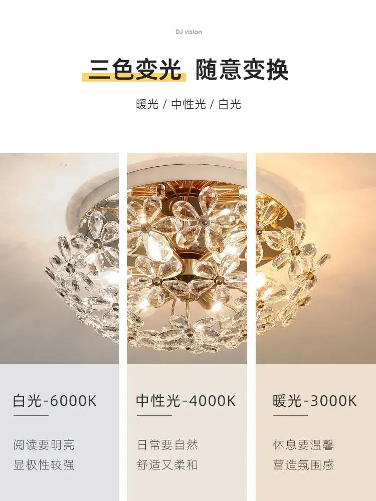 Afralia™ Luxury Flower Chandeliers: French Retro Crystal Lighting for Living Room & Bedroom