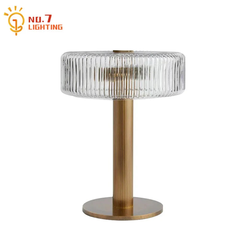 Afralia™ Glass Table Lamp LED G4 Luxury Minimalist Modern Light Fixtures for Home Decor