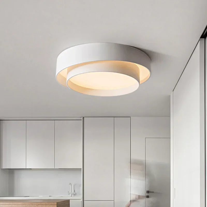 Afralia™ Modern Circle Chandelier Ceiling Lights with Remote Control