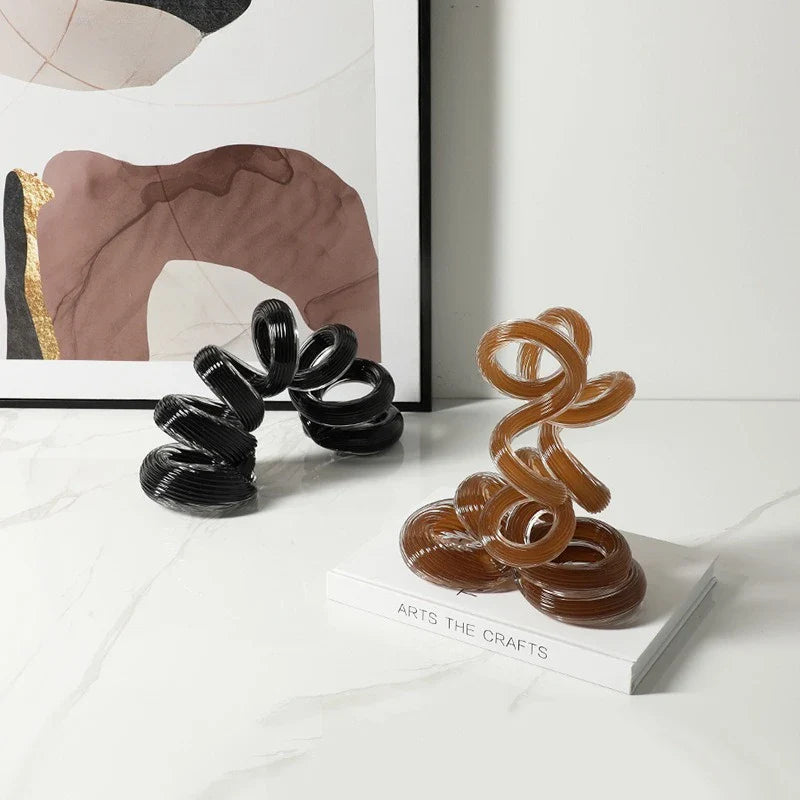 Afralia™ Spring Spiral Hollow Ring Ornament Statue for Home Decor & Handicrafts