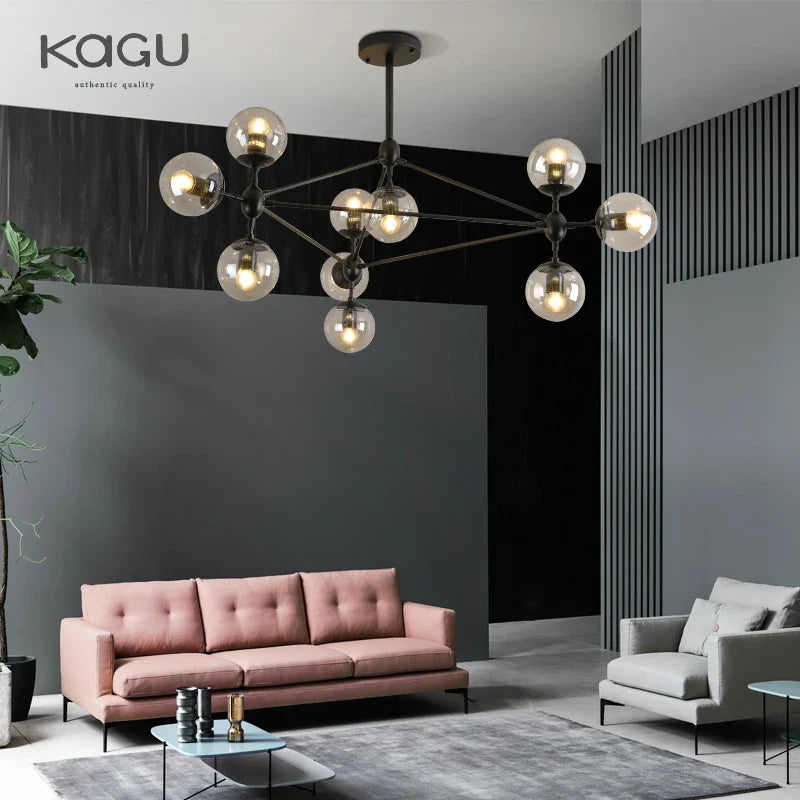 Afralia™ Glass Ball Chandelier Modern Minimalist Decor Lighting