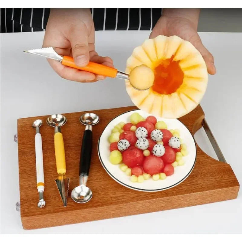 Afralia™ Mini Kitchen Dig Scoop Double-end Tool Melon Spoon Ice Cream Dig Gadget
